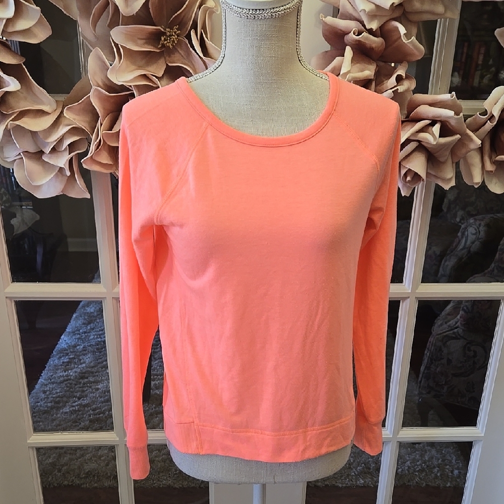 Athletic Works Coral Long Sleeve Top Round Neck Stretch Size XL Excellent